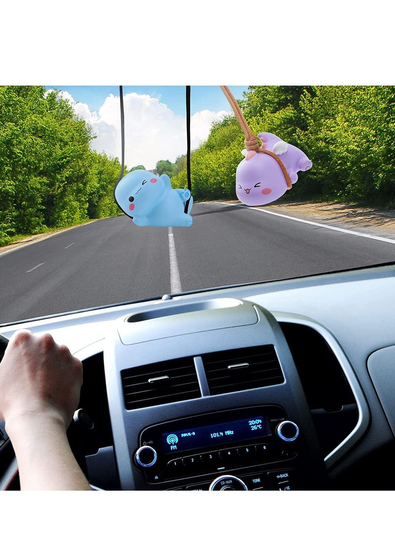 SYOSI Easter Car Mirror Hanging Accessories, Cute Swinging Dinosaur Decor Interior Ornament for Rearview Decorations Pendant 2 Pcs - Image 4