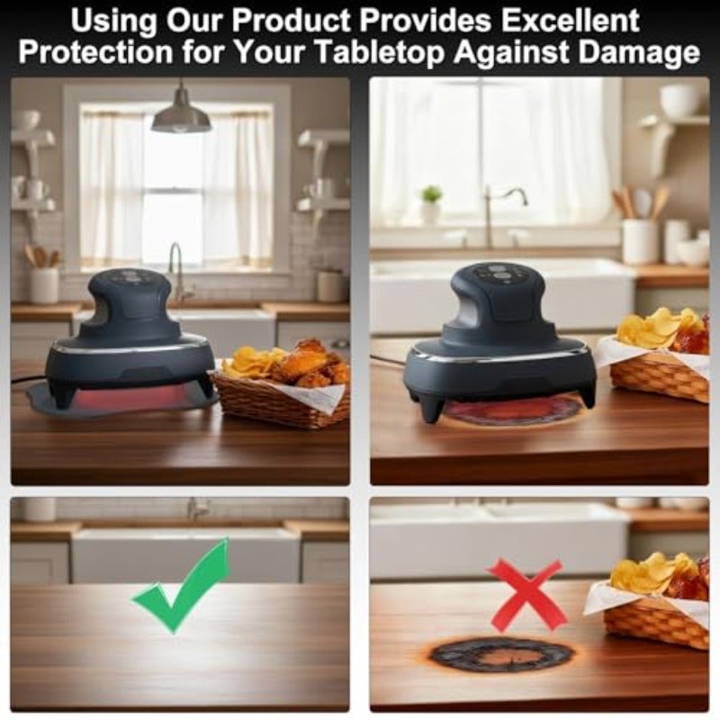 Ninja 2Pack  Fryer Silicone Trivet for Ninja Crispi  Fryer Silicone  Fryer Trivets Heat-Resistant Hot Pads for Ninja Crispi Glass  Fryer Accessories Non-Slip for Ninja FN101GY FN101SG FN101ST - Image 4