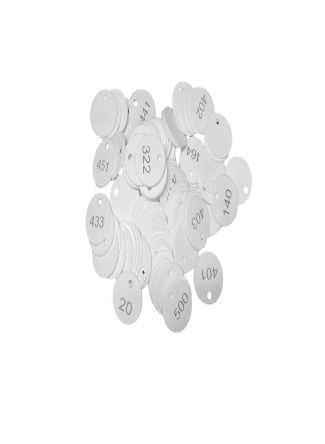 MOREL Embossed White Plastic Round Shape Token Coin with Hole USE for Shop, Board Games, Stores, House, School.|1 to 500 Numerical Coins. - Image 2