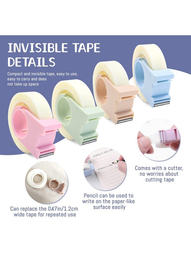 BangBoom 12 Pack Invisible Tape With Mini Dispenser Set 1/2 Inch Magic Tape Writable Transparent Tape Portable Repairing For Office School Home (12)  - Image 3
