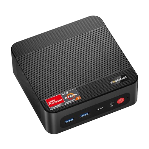 BOSGAME P4 Ultra Mini PC Gaming, Ryzen 7 7730U, 16GB RAM 1TB NVMe SSD Mini Computers, Dual 2.5G LAN, Wi-Fi 6E, BT5.2, 4K Triple Display HDMI | DP | Type-C, Home Office Business - Image 1