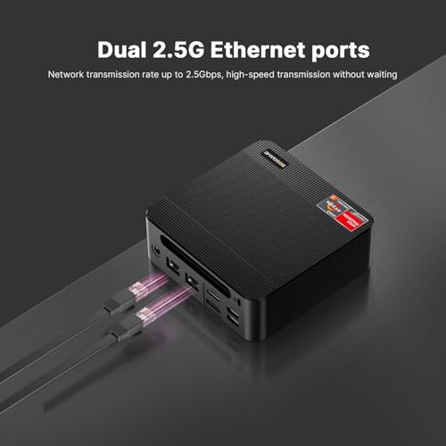 BOSGAME P4 Ultra Mini PC Gaming, Ryzen 7 7730U, 16GB RAM 1TB NVMe SSD Mini Computers, Dual 2.5G LAN, Wi-Fi 6E, BT5.2, 4K Triple Display HDMI | DP | Type-C, Home Office Business - Image 5