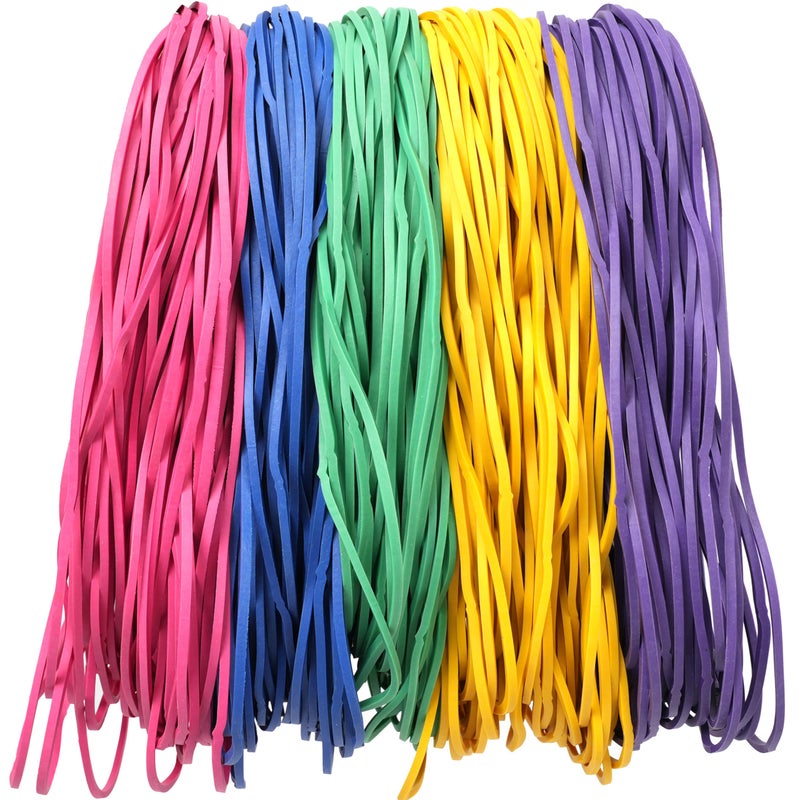 YOUOWO Rubber Bands Size #117A Multicolour 200g Strong Large Big Elastic Bands for Office Supplies Trash Cans File Folders Litter Box (7" x 1/16") - Image 1