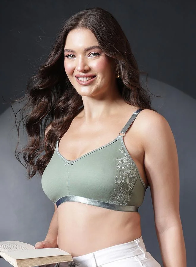 Clovia Padded Non-wired Spacer Cup Full Figure Bra - Cotton Rich