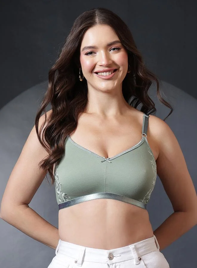 Clovia Padded Non-wired Spacer Cup Full Figure Bra - Cotton Rich