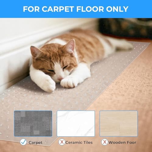 THAMIAO Pet Carpet Protector for Doorways - 14.9”x43.3” Clear Heavy-Duty PVC Scratch Guard | Waterproof, Non-Toxic, Cut-to-Fit Runner for Dogs & Cats (Stops Scratching, Stains) (Clear, 1 PC) - Image 5