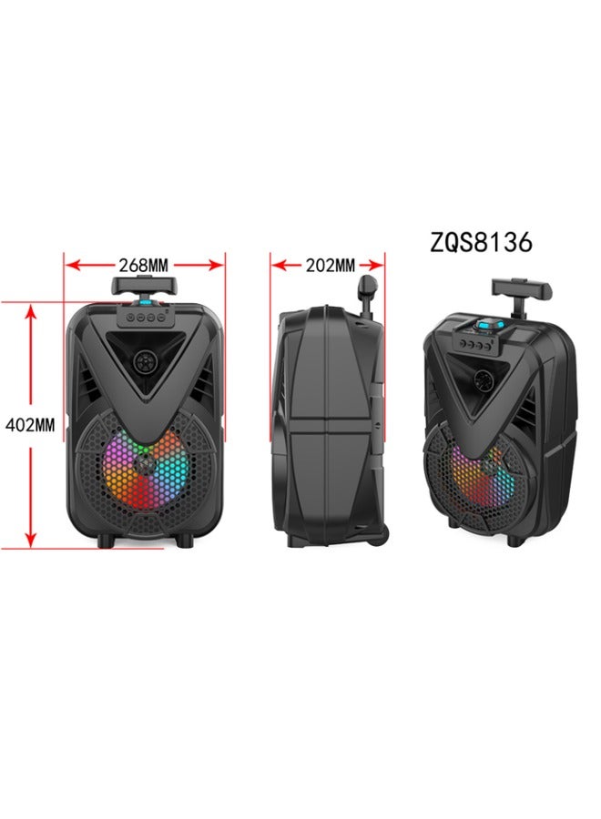 RMN Portable Outdoor Speaker Color Lamp,Trolley Wireless Led Trolley Speaker For Party, Battery Powered Speaker 8 inch speaker With Microphone  - Image 2