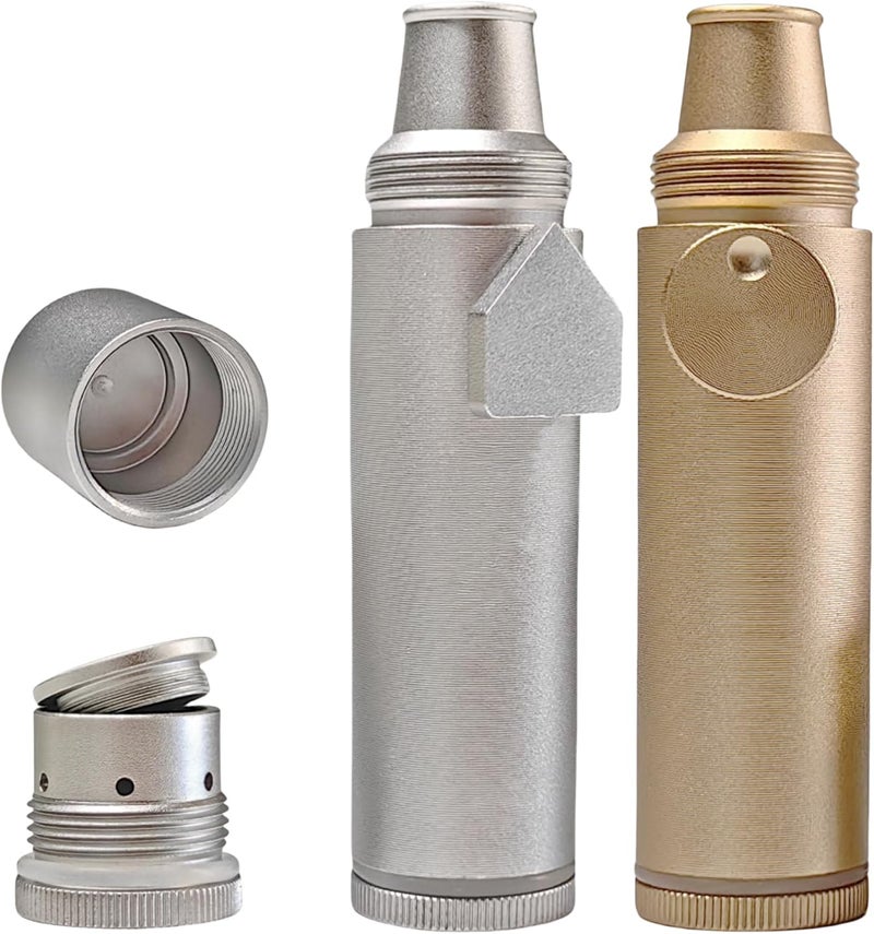 OakMsOik OMO High-capacity Metal Ieak-proof Bottle (4nd Generation Upgrade Version) (Silvery Gold）Portable Pepper Shaker (2 pack) - Image 1