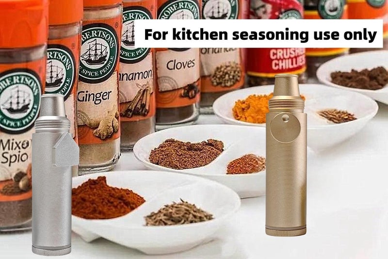 OakMsOik OMO High-capacity Metal Ieak-proof Bottle (4nd Generation Upgrade Version) (Silvery Gold）Portable Pepper Shaker (2 pack) - Image 3