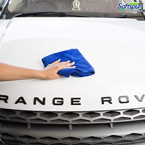 SOFTSPUN Microfiber Cleaning Cloths, 5pcs 40x40cms 340GSM Multicolour! Highly Absorbent, Lint and Streak Free, Multi -Purpose Wash Cloth for Kitchen, Car, Window, Stainless Steel, Silverware. - Image 2