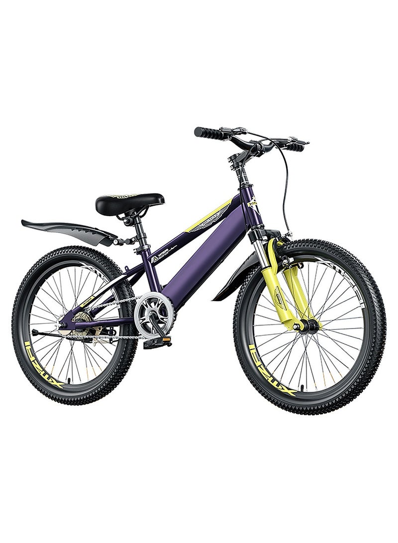 XMZAI Kids Bike 22 Inch Mountain Bike for 6-12 Years Boys and Girls, High Carbon Steel Lightweight and Stable Mountain Bicycle for Youth, with Adjustable Seat and dual brake Cycle - Image 1