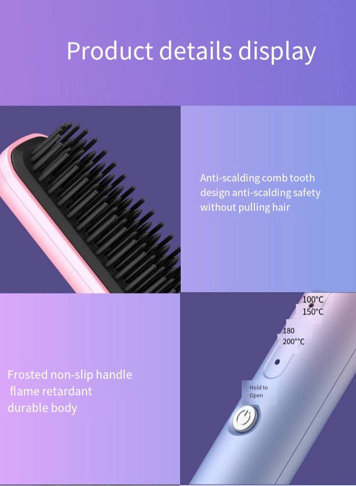general Mini Ionic Straightening Comb – Travel-Friendly Straightener & Curler for Men/Women, Dual-Use Hair Styling Tool - Image 5