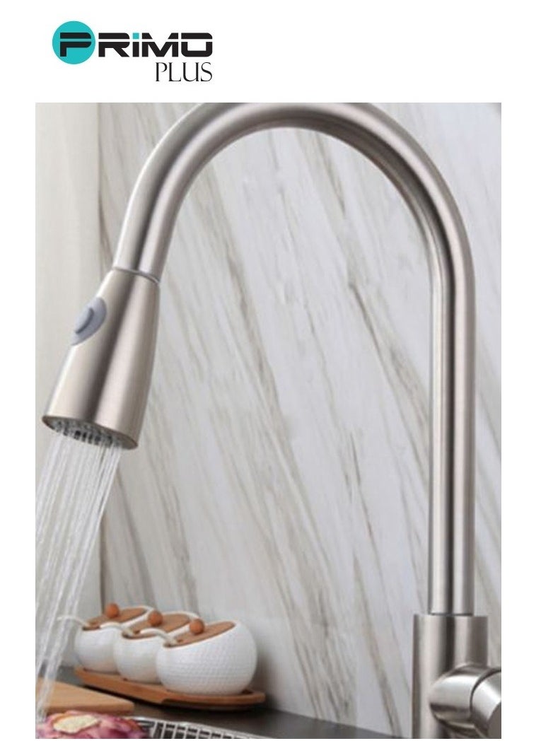PRIMO PLUS 2 Spraying Mode Sink Faucet Silver, Pull Out Kitchen Faucets With 2 Spray Modes Silver  - Image 4