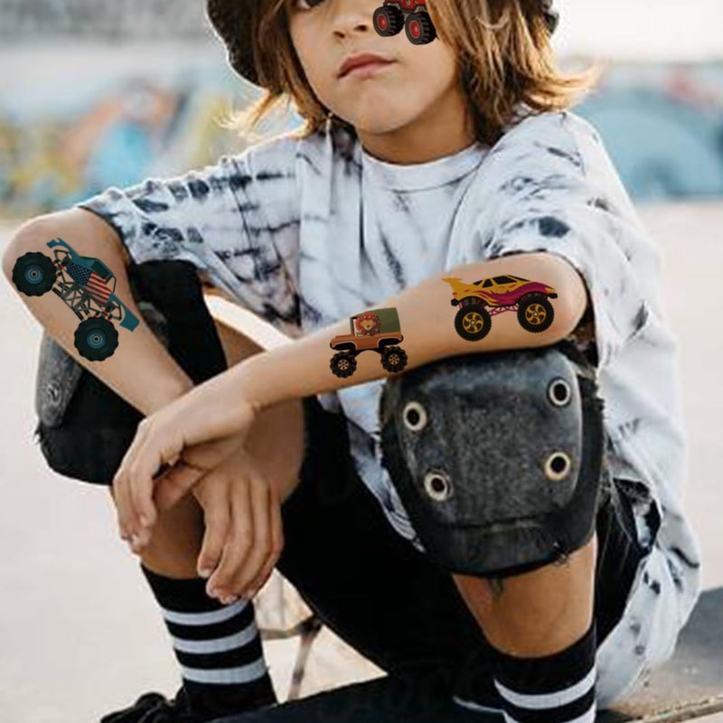 CHARLENT Monster Truck Temporary Tattoos for Kids Party Supplies - 10 Sheets Monster Truck Tattoos for Boys Birthday Party Favors Goodie Bag Fillers - Image 4