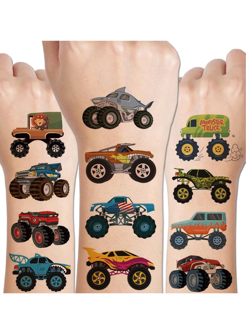 CHARLENT Monster Truck Temporary Tattoos for Kids Party Supplies - 10 Sheets Monster Truck Tattoos for Boys Birthday Party Favors Goodie bag fillers - Image 1
