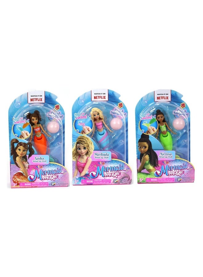 Mermaid Magic Windup Doll 5 inch- Assorted - Image 1