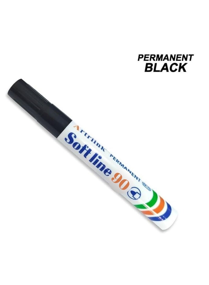 SOFTLINE Soft Line-Permanent Black Marker Quick-Drying Professional Grade