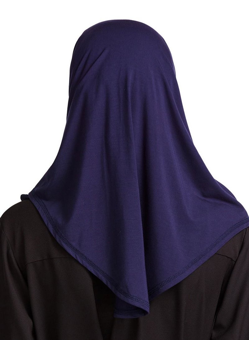 Loquat Women's Modal Stretch Long Scarf Solid Color Hijab Inner Cap Navy Blue  - Image 3