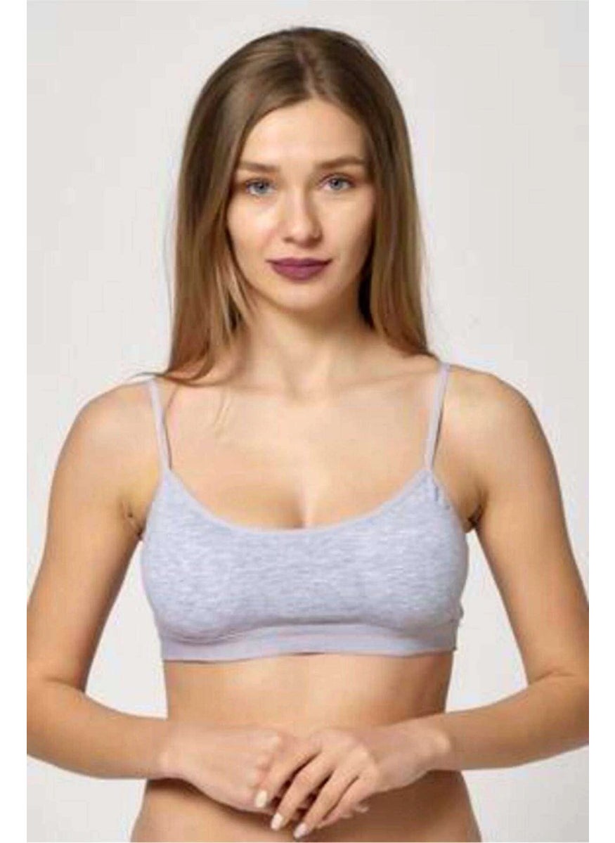 FGN Padded Rope Suspender Half Undershirt Bustier Panties Set Gray  - Image 2