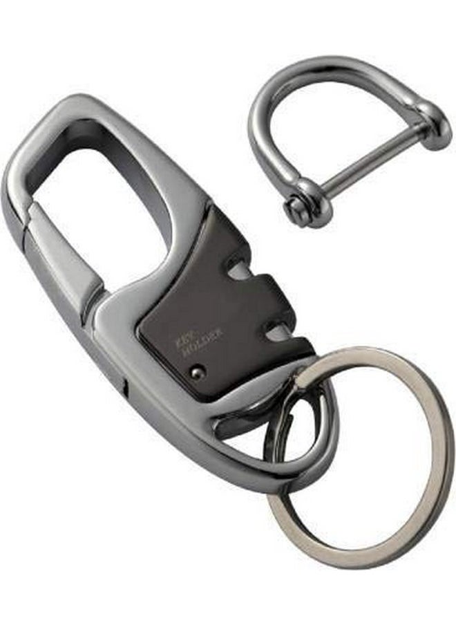 TechPro Hook Locking Silver Metal Key Ring Key Chain Key Ring  - Image 1