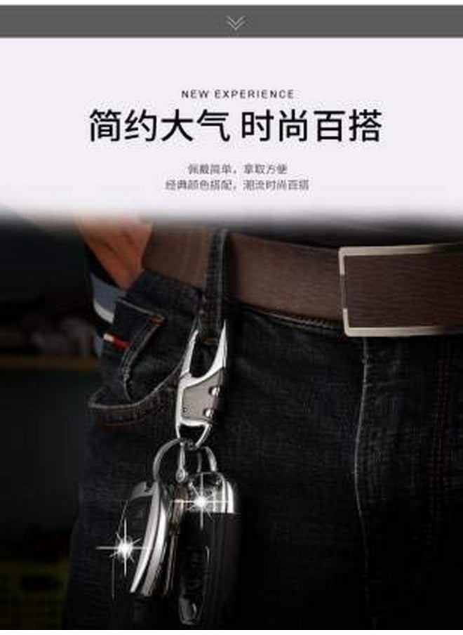 TechPro Hook Locking Silver Metal Key Ring Key Chain Key Ring  - Image 5