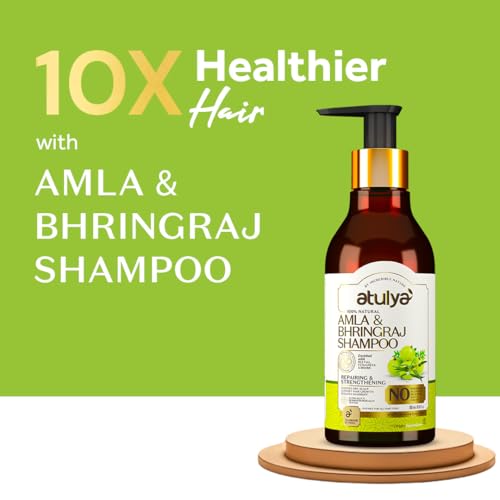 Atulya Amla & Bhringraj Hair Shampoo | Anti-Hair Fall Shampoo | Anti-Dandruff Shampoo | SLS & Paraben Free - 300ml - Image 3