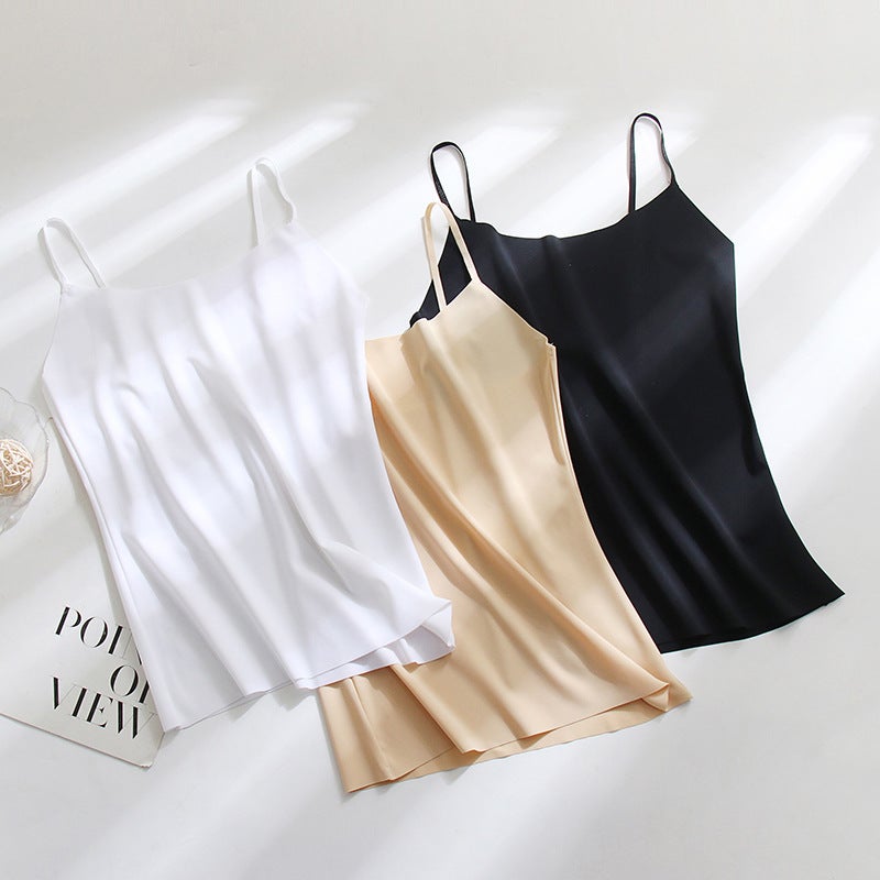 Ladies Ice Silk One-Piece Strapless Seamless Thin Korean Style Slimming Underwear Bandeau Inner Wear Beautiful Back Vest Nude