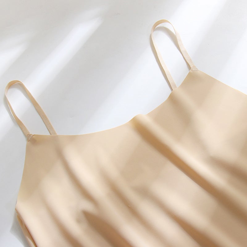 Ladies Ice Silk One-Piece Strapless Seamless Thin Korean Style Slimming Underwear Bandeau Inner Wear Beautiful Back Vest Nude