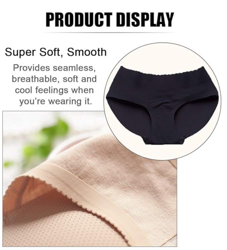 CUGBO 2 Pack Hip Enhancer Butt Lifted Underwear Seamless Fake Padded Briefs Shapewear Pantie Body Shorts for Women Ladies (S) - Image 4