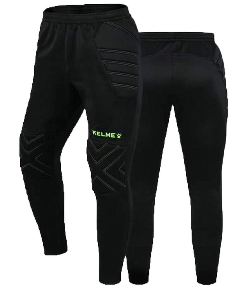 KELME Soccer Goalkeeper Pants Pro with Protection Pads – Padded Soccer Goalie Pants – Kids, Youth and Adults Sizes (Black/Yellow, X-Small) - Image 1