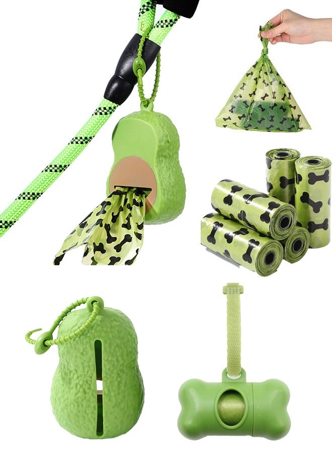 Generic Dog bags (10 rolls/150 pieces) Pet Dog Supplies for Dogs include 2pc Green Adjustable Dispenser, Extra Thick and Strong, 100% Leak Proof, Biodegradable Waste Bag  - Image 1