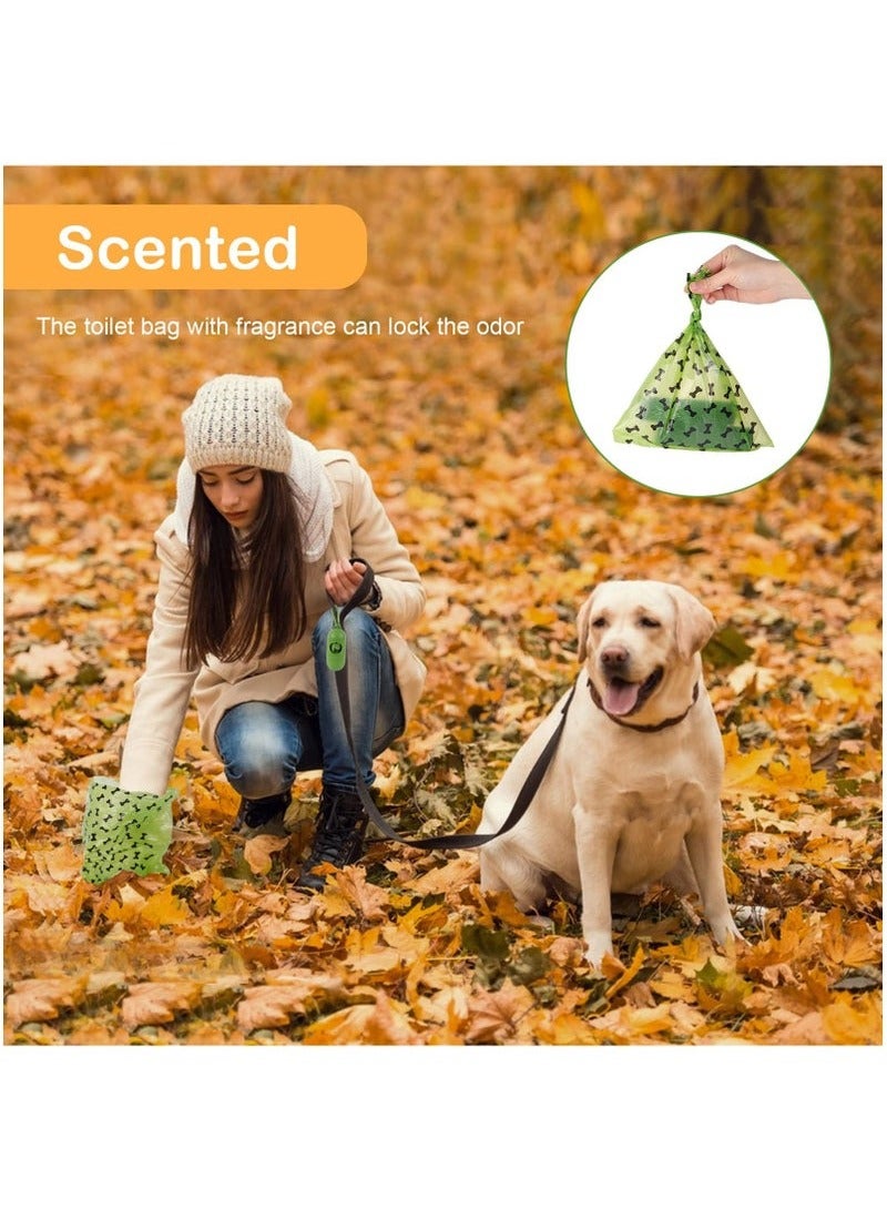 Generic Dog bags (10 rolls/150 pieces) Pet Dog Supplies for Dogs include 2pc Green Adjustable Dispenser, Extra Thick and Strong, 100% Leak Proof, Biodegradable Waste Bag  - Image 3