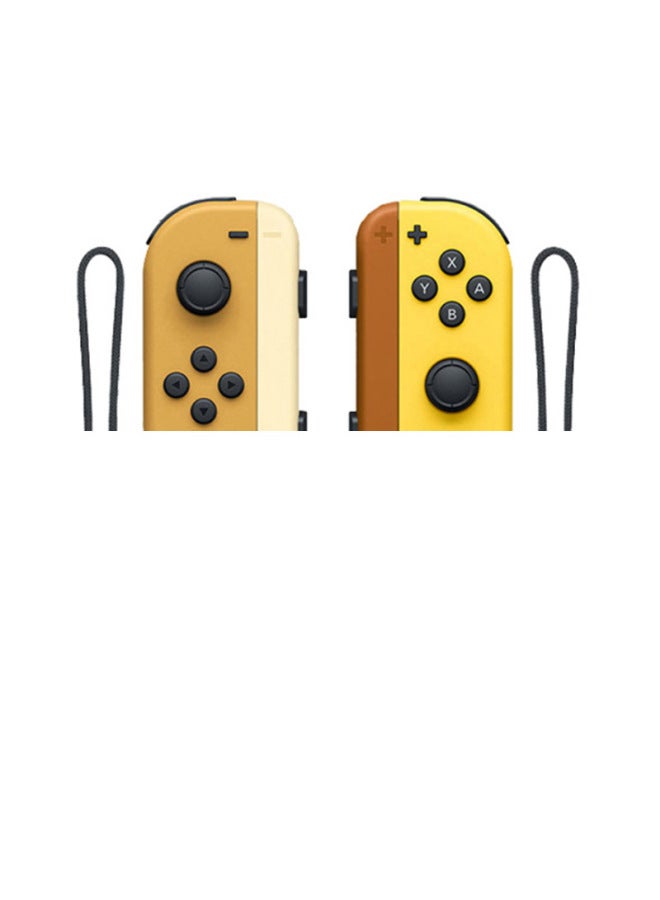 NS Switch Handle JOYCON Wireless Handle Left And Right Handle NS Bluetooth Vibration Somatosensory Game-Product Color:Classic Brown And Yellow Model (with A Pair Of Hand Straps)  - Image 1