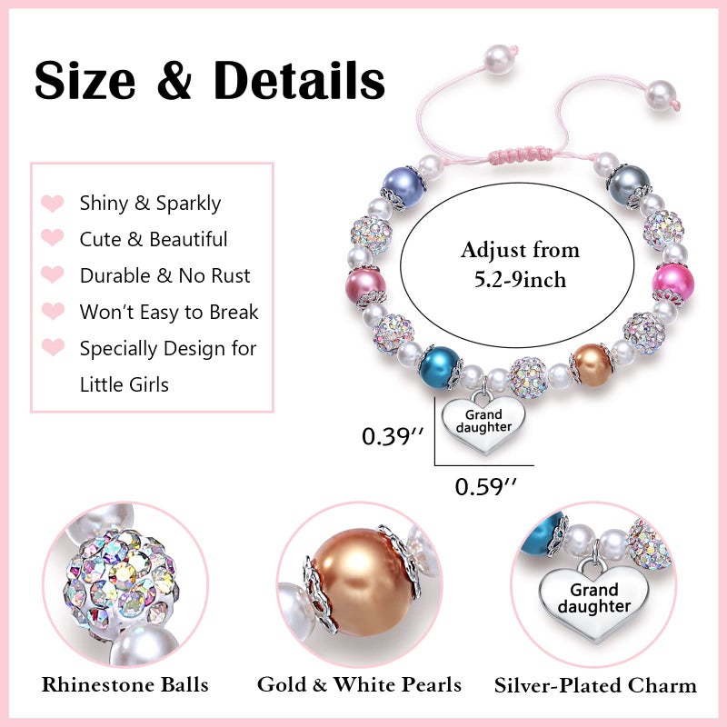 UNGENT THEM Granddaughter Bracelets from Grandma Birthday Valentines Back to School Gifts for Girls Jewelry - Image 3
