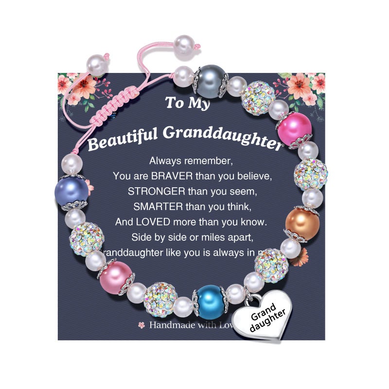 UNGENT THEM Granddaughter Bracelets from Grandma Birthday Valentines Back to School Gifts for Girls Jewelry - Image 1