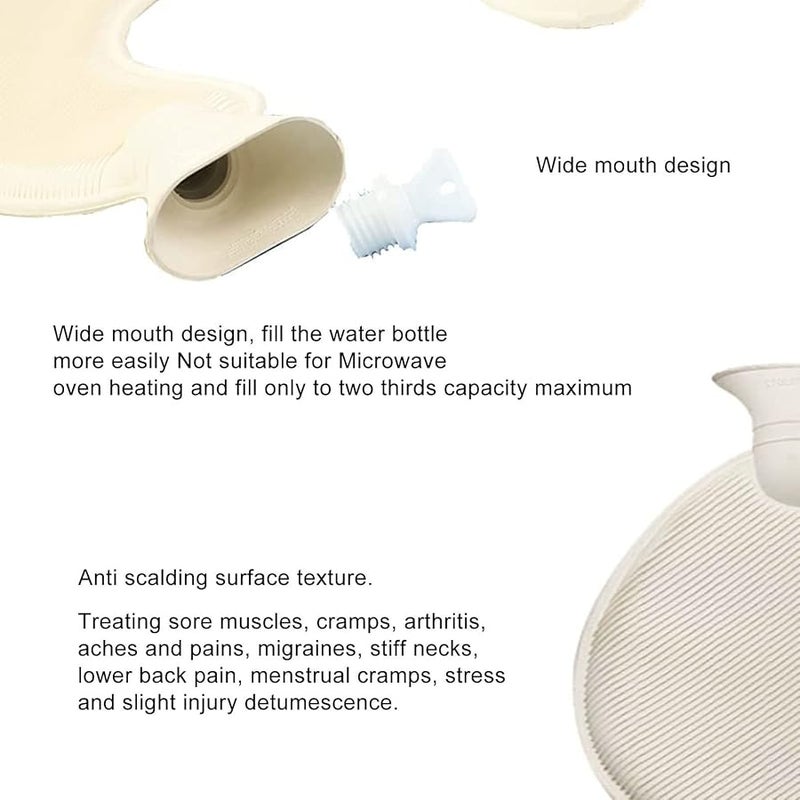 Blue U Shaped Hot Water Bottle 1L with Soft Cover for Neck and Shoulder Warmth in Winter - Image 5