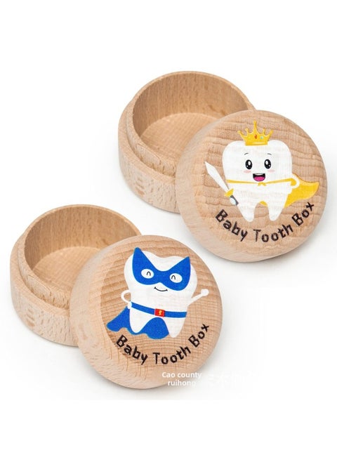 Creative Wedding Ring Box Solid Wood Wooden Children's Teeth Box European Style Personality Proposal Ring Box Teeth Storage Box-Color:Color Printing-Specifications:Trumpet