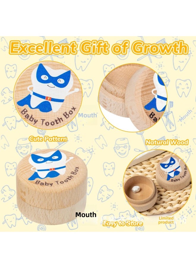 Generic Creative Wedding Ring Box Solid Wood Wooden Children's Teeth Box European Style Personality Proposal Ring Box Teeth Storage Box-Color:Color Printing-Specifications:Trumpet  - Image 2