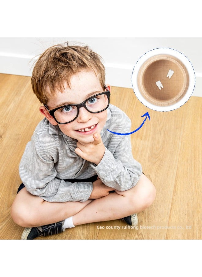Generic Creative Wedding Ring Box Solid Wood Wooden Children's Teeth Box European Style Personality Proposal Ring Box Teeth Storage Box-Color:Color Printing-Specifications:Trumpet  - Image 3