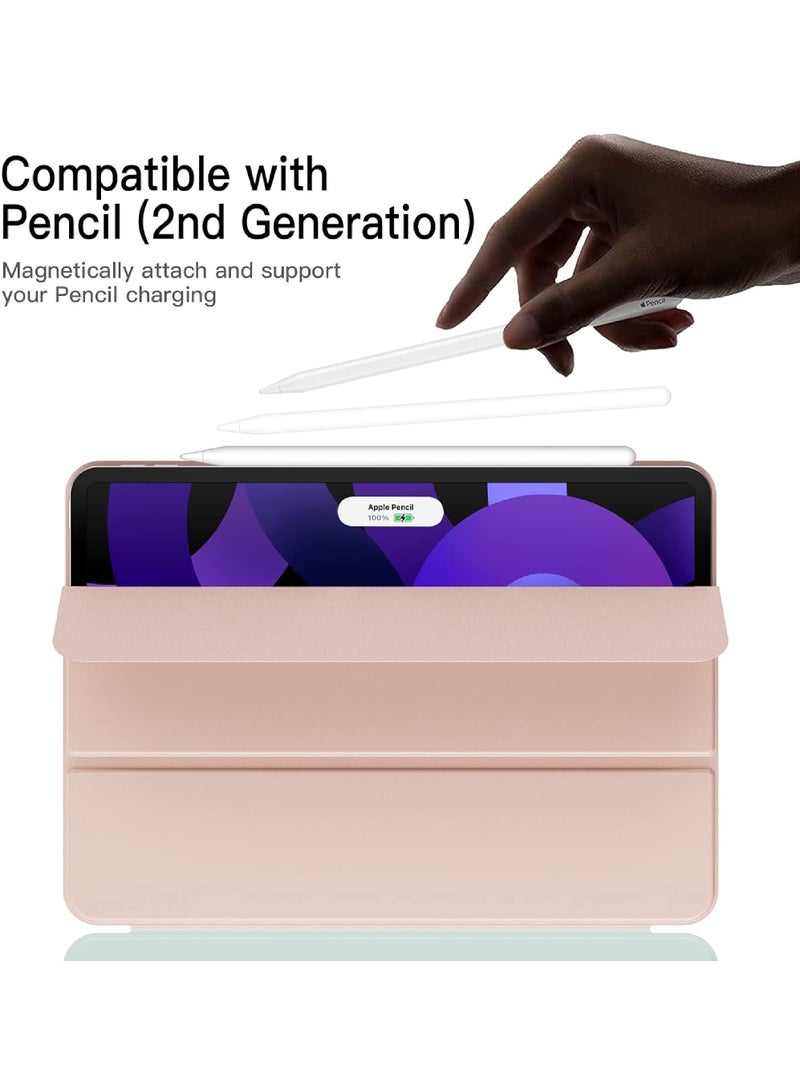روك بو حافظة لجهاز iPad Pro 12.9 بوصة (2022/2021/2020، الجيل السادس/الخامس/الرابع) مع ملحق مغناطيسي مريح وحامل ثنائي الاتجاه وقلم رصاص كامل 2 حافظة مغناطيسية قابلة للارتداد - Image 4