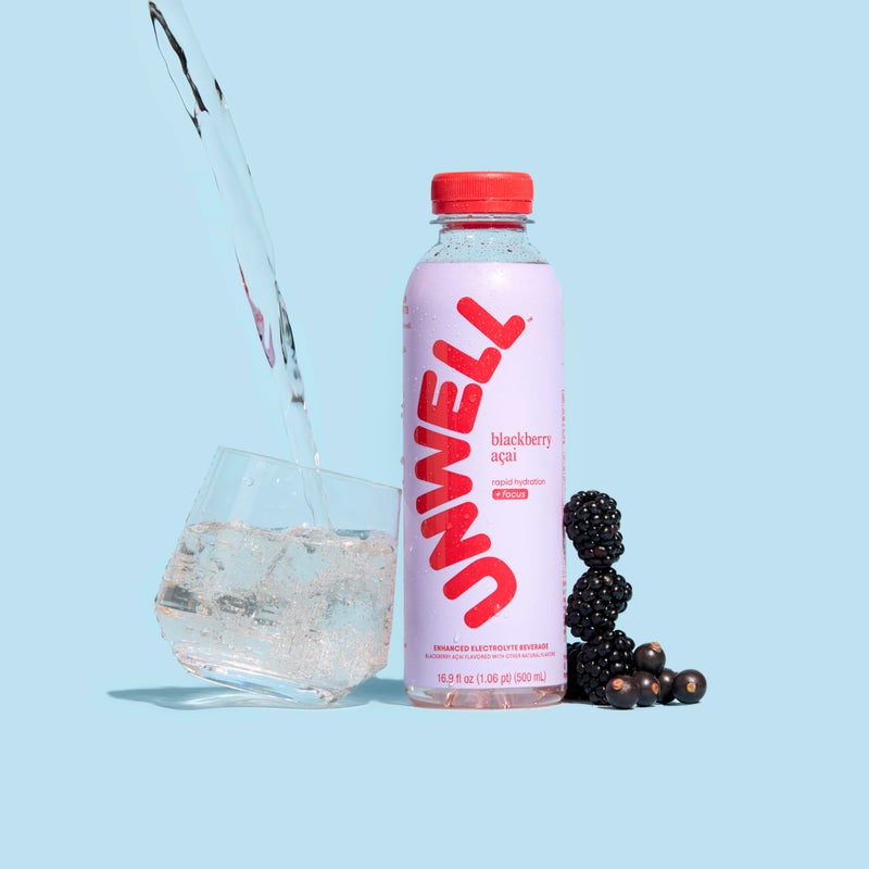 Unwell Hydration Electrolyte Drink For Rapid Hydration + Focus - Blackberry Acai, 12 Pack - Image 2