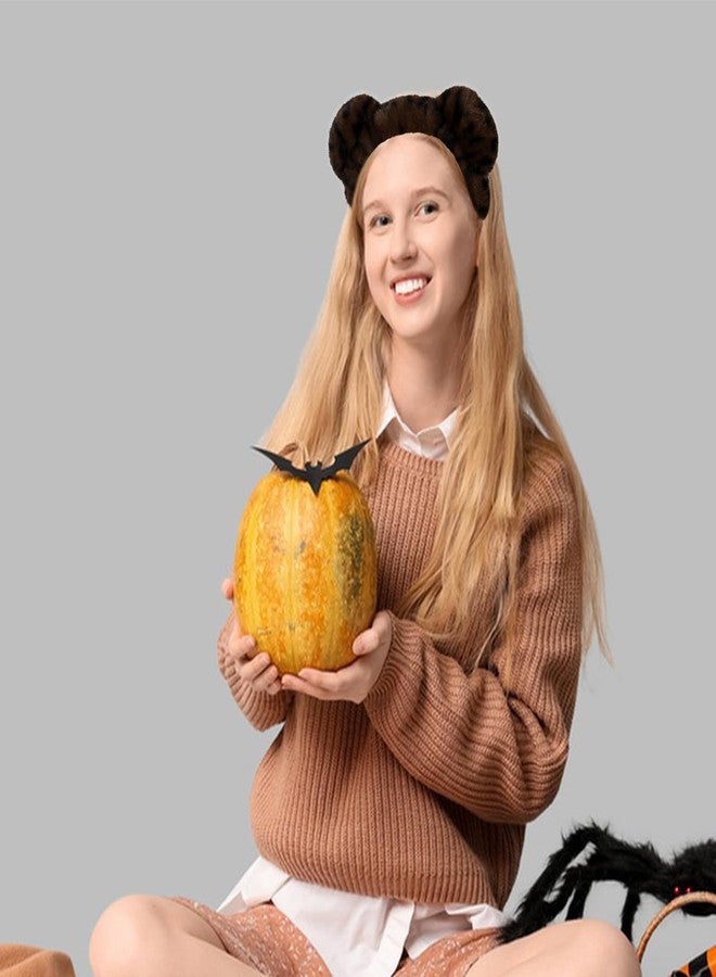 ACO-UINT Leopard Bear Ears Headband, Fluffy Animal Ears Headband for Washing Face, Halloween Cosplay Party (Dark Brown) - Image 3