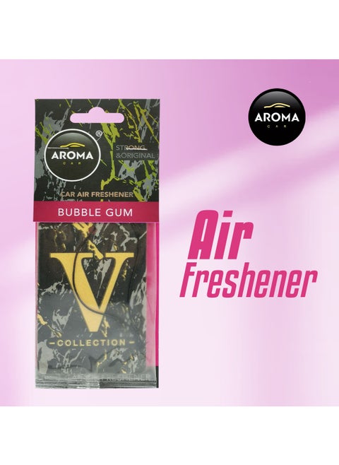 Aroma V Collection  Bubble Gum Scented Car Air Freshener, LongLasting Fragrance