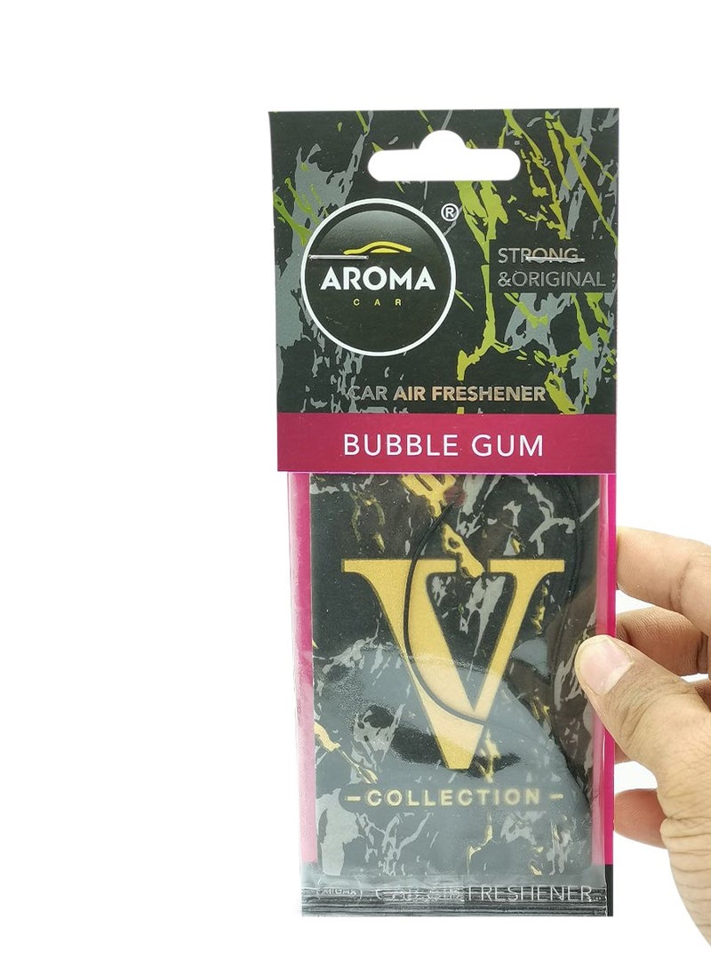 Aroma - Aroma V Collection  Bubble Gum Scented Car Air Freshener, LongLasting Fragrance - Image 1