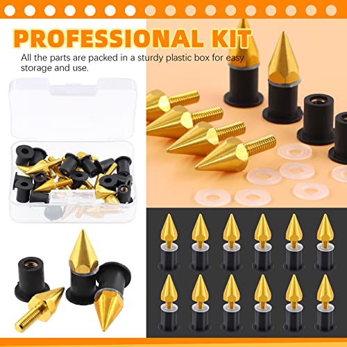 Rustark مسامير زجاج الرياح للدراجات النارية من روستارك 15 قطعة من الألمنيوم (ذهبي) - Image 4