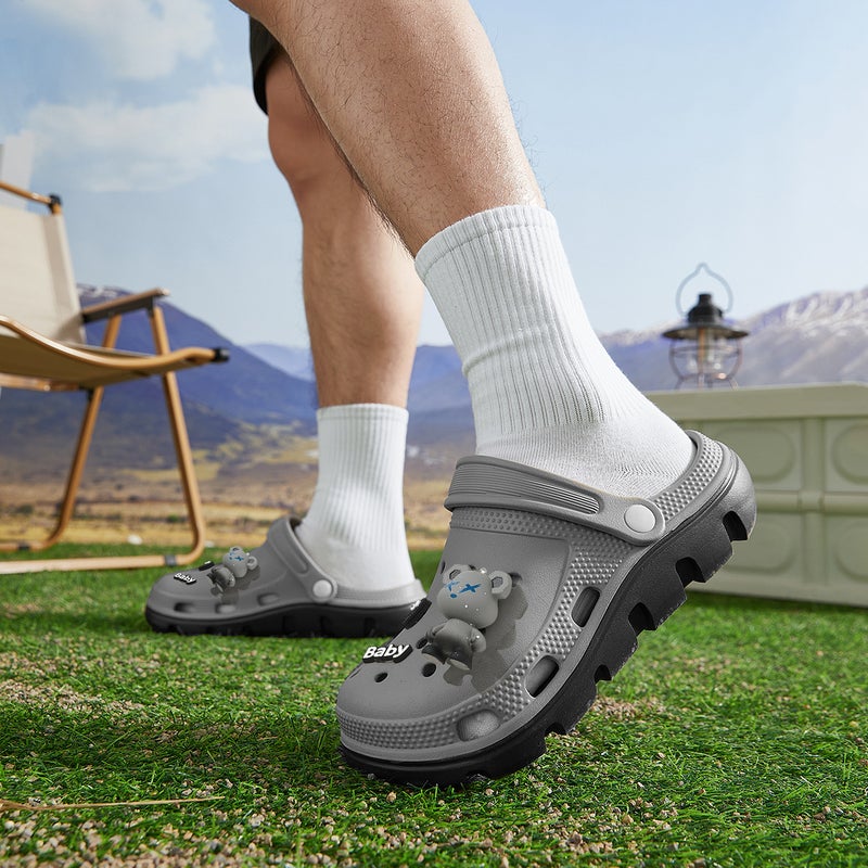 أحذية ثقوب للرجال صيفية خارجية رياضية شاطئية غير قابلة للانزلاق بقاعدة سميكة مقاومة للاستخدام أحذية قيادة للرجال - Image 5