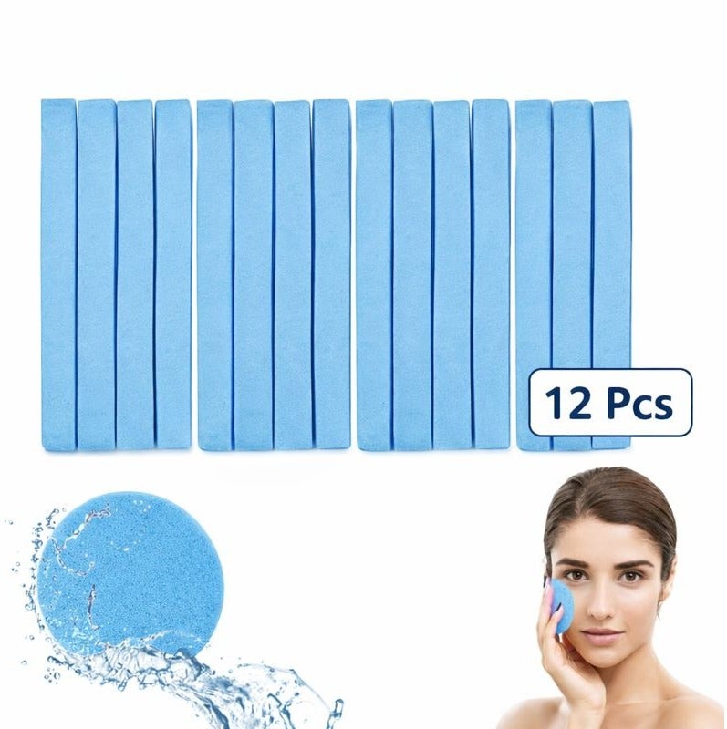 JAGRAVO Compressed Expanding Face Sponges, 12 Pieces (Pack of 1) - Image 1