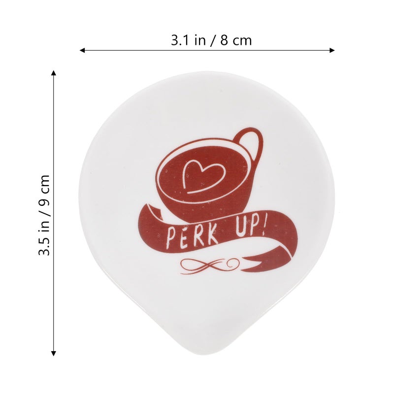Ceramic Spoon Rest for Kitchen Countertop Small Smooth Scoop Holder with Pointed Edge - Image 3