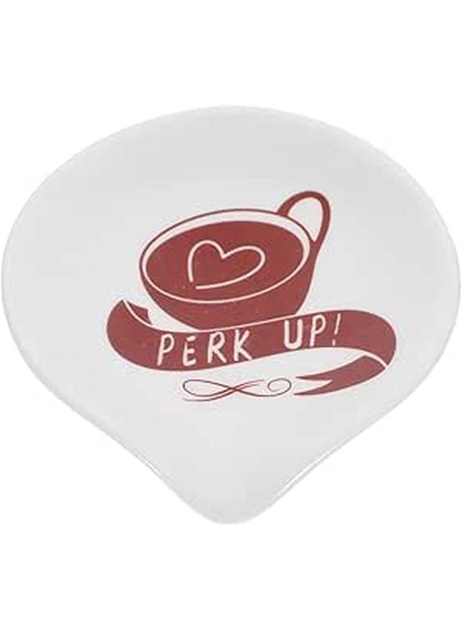 Ceramic Spoon Rest for Kitchen Countertop Small Smooth Scoop Holder with Pointed Edge - Image 1