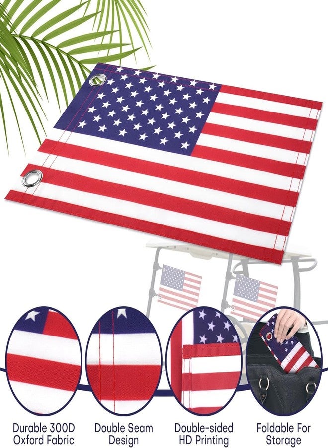 Rolitwils USA Golf Cart Flag - 12" x 18" Easy-Install American Flag with Elastic Strap Bracket - Golf Cart Accessories, Boat and Bicycle US Flag（2 Pack） (2 Pack Upgrade) - Image 5
